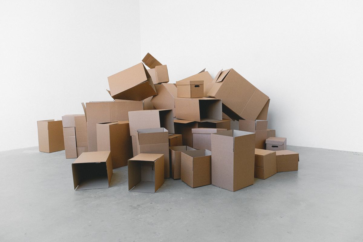 Cajas de mudanza apiladas